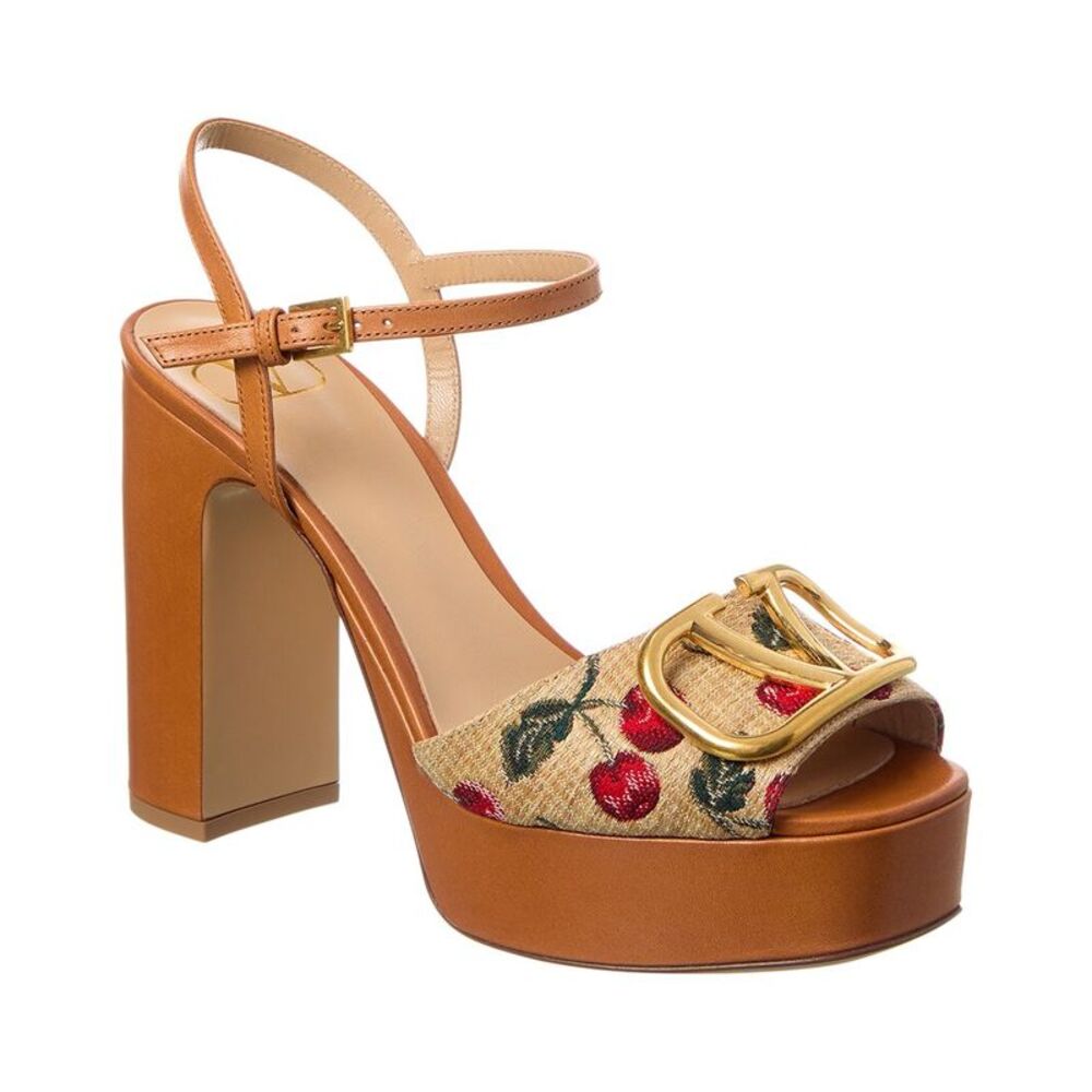 Valentino Vlogo 115 Canvas Platform Sandal, Red